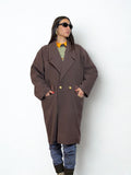 Cappotto Vintage Marrone Cioccolato – Bottoni Oro, Made in Italy - '80