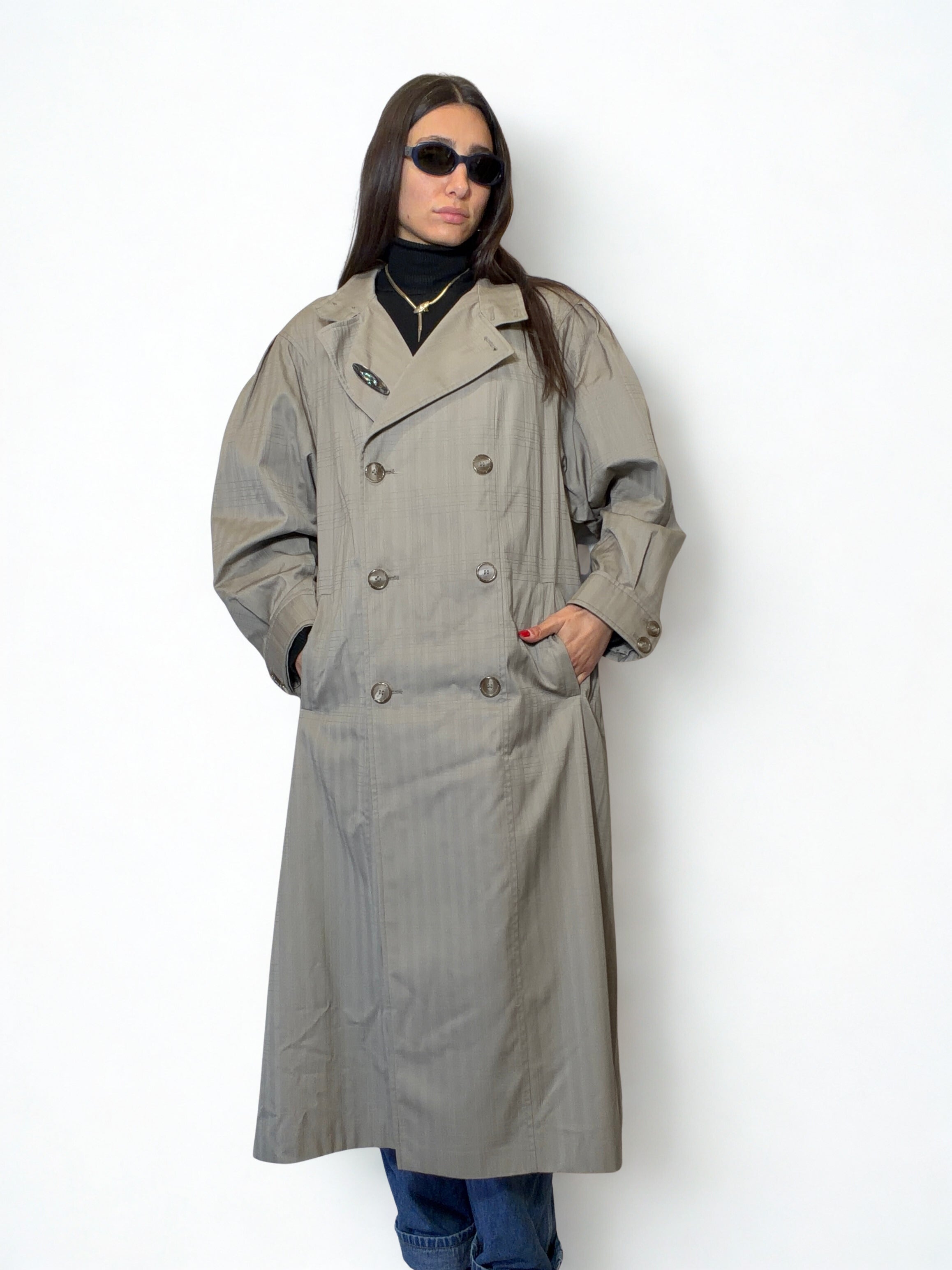 Trench Vintage Lady Adler Tartan Grigio