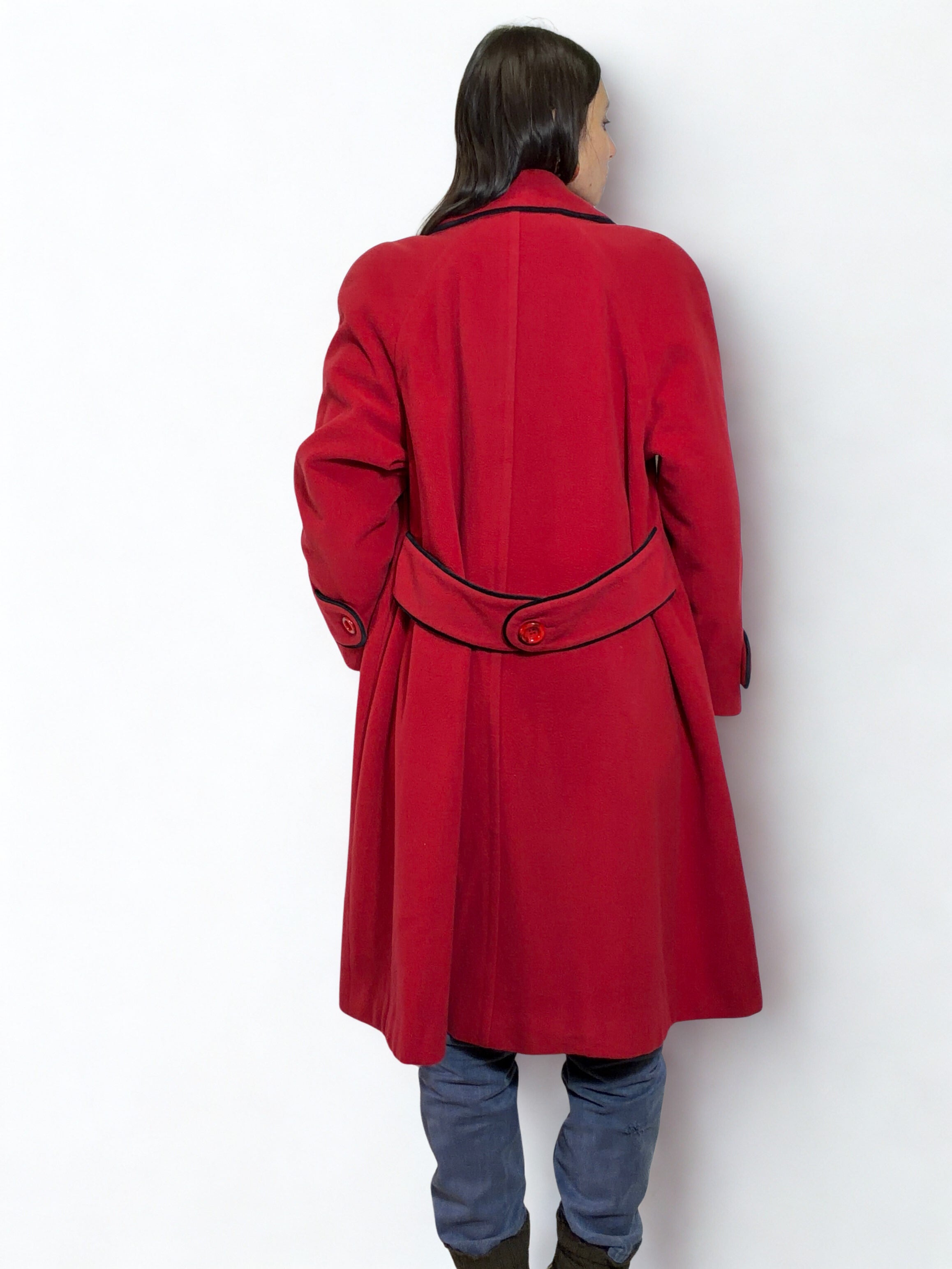 Cappotto Vintage Rosso Anni - '80