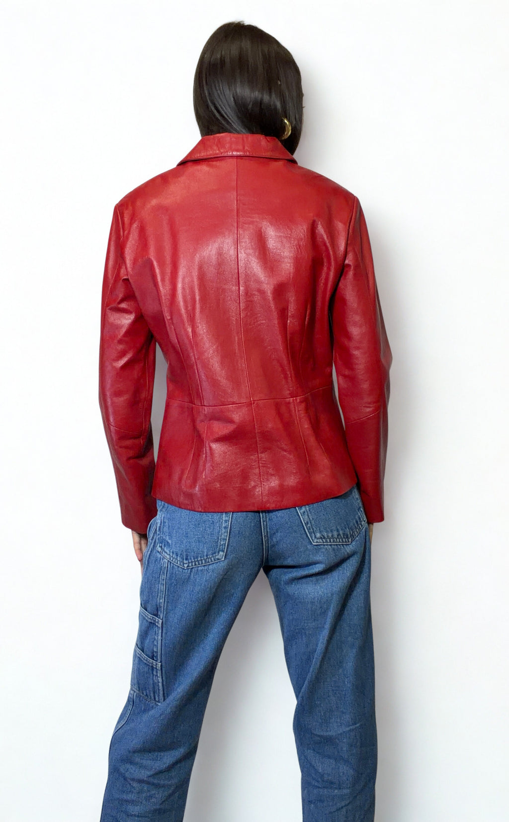 Giacca Vintage Tim Olivier in Vera Pelle Rossa – Fine Anni ’90