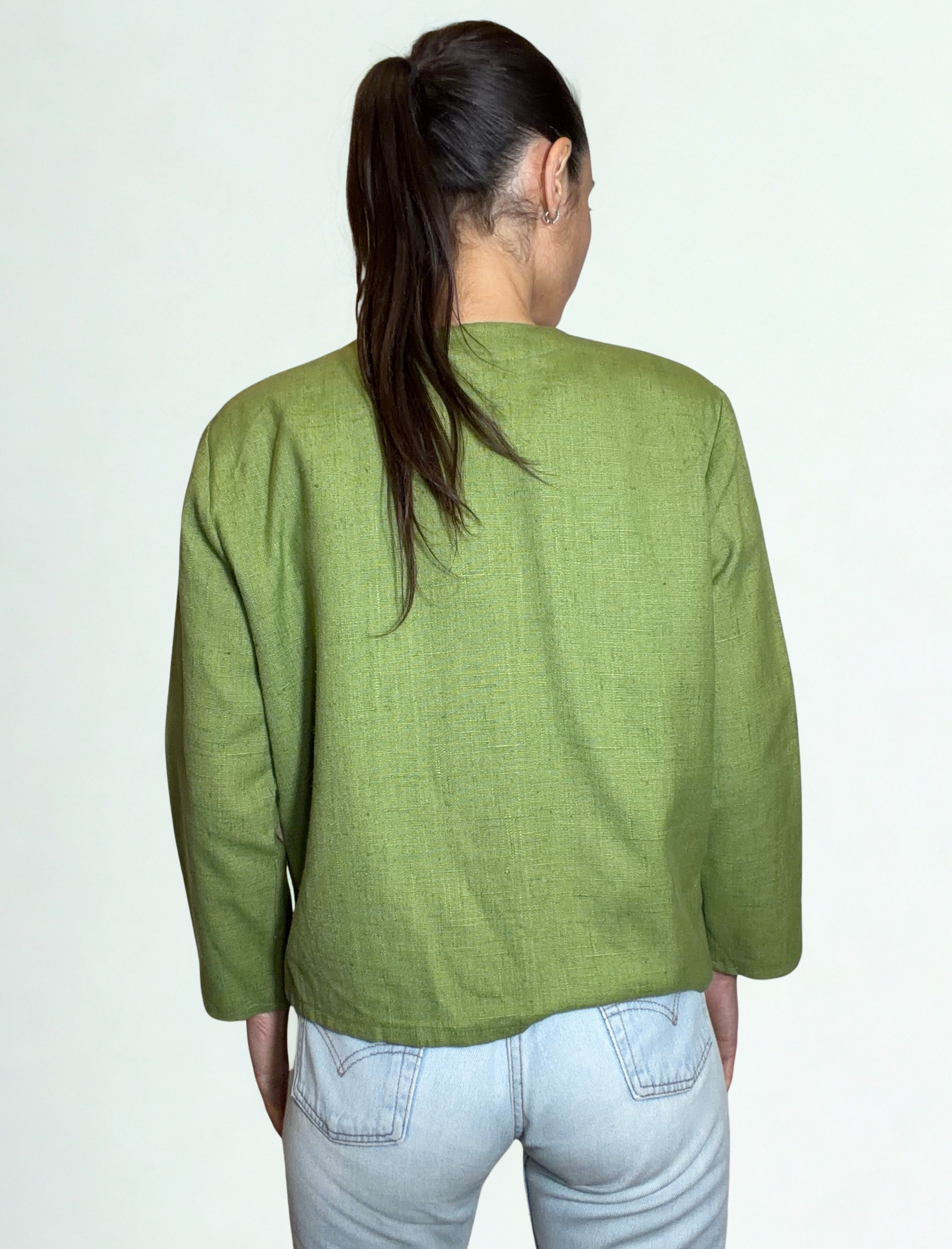 Completo Vintage Verde – Blazer Boxy + Top Minimal
