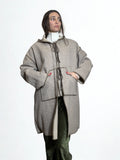 FENDISSIME Vintage – Cappotto in Lana & Alpaca con Cappuccio, Cuciture a Vista (Made in Italy)