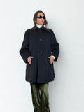 Cappotto Vintage Nero con Bottoni Gioiello – Made in Italy