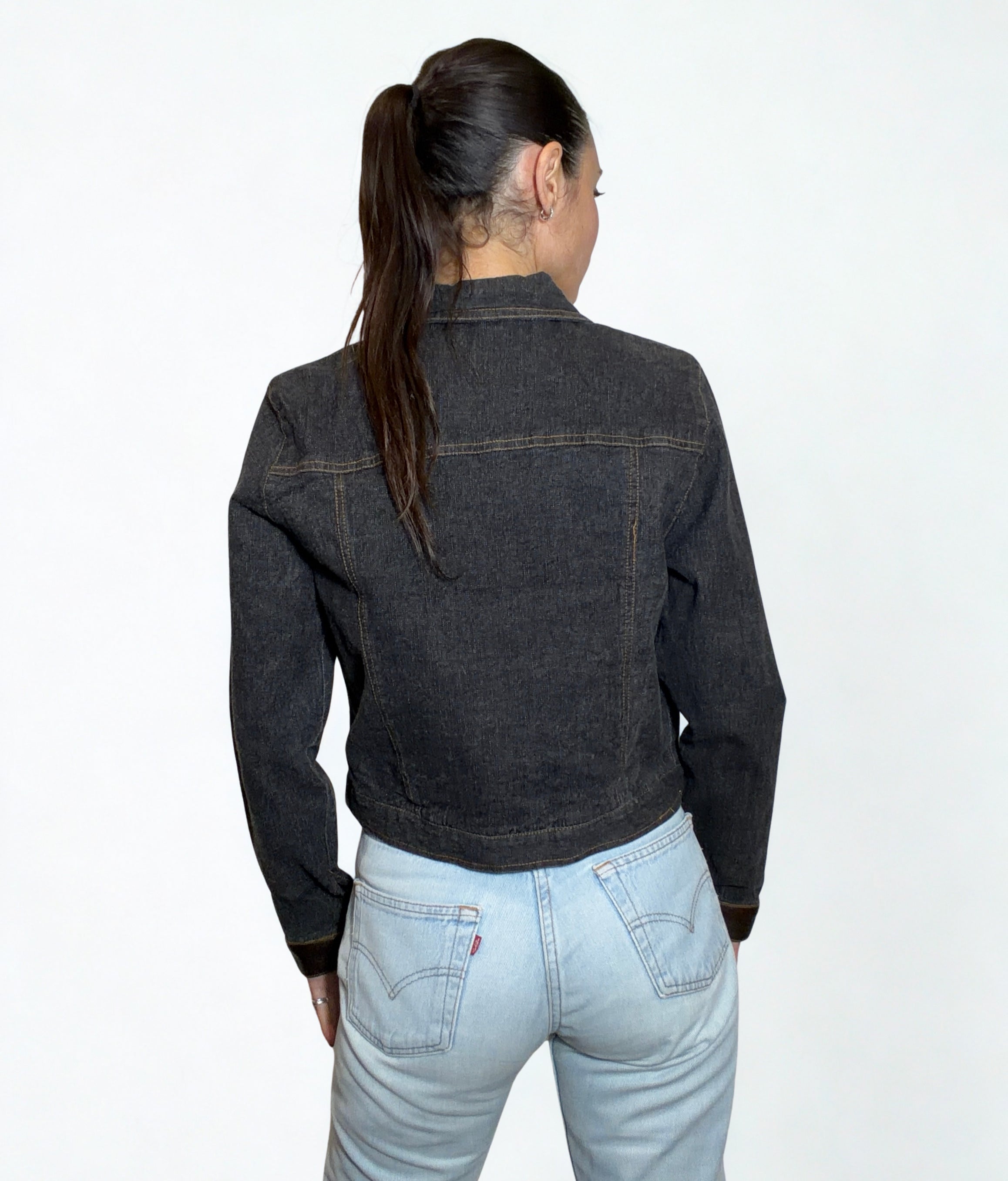 Giacca Vintage Denim Scuro – Cropped Jacket