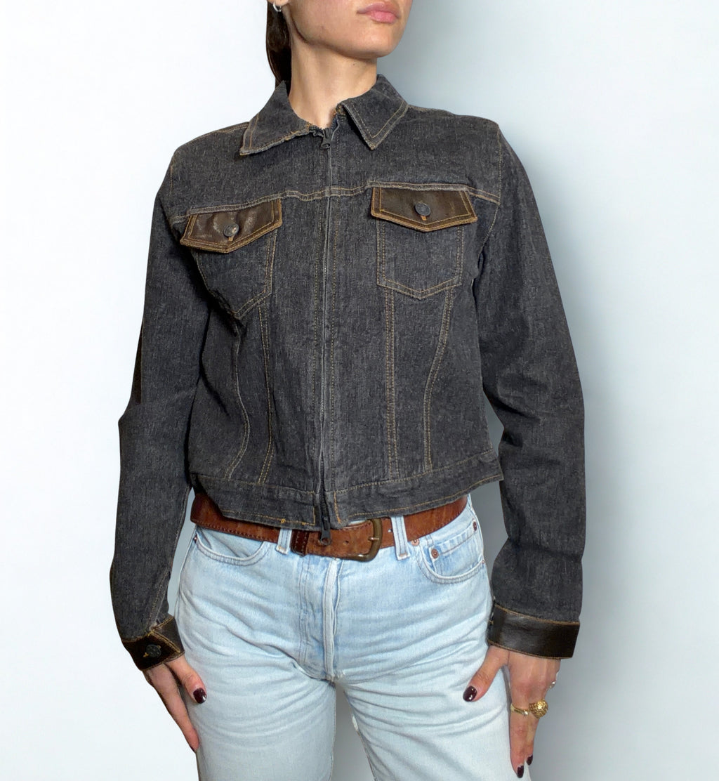 Giacca Vintage Denim Scuro – Cropped Jacket