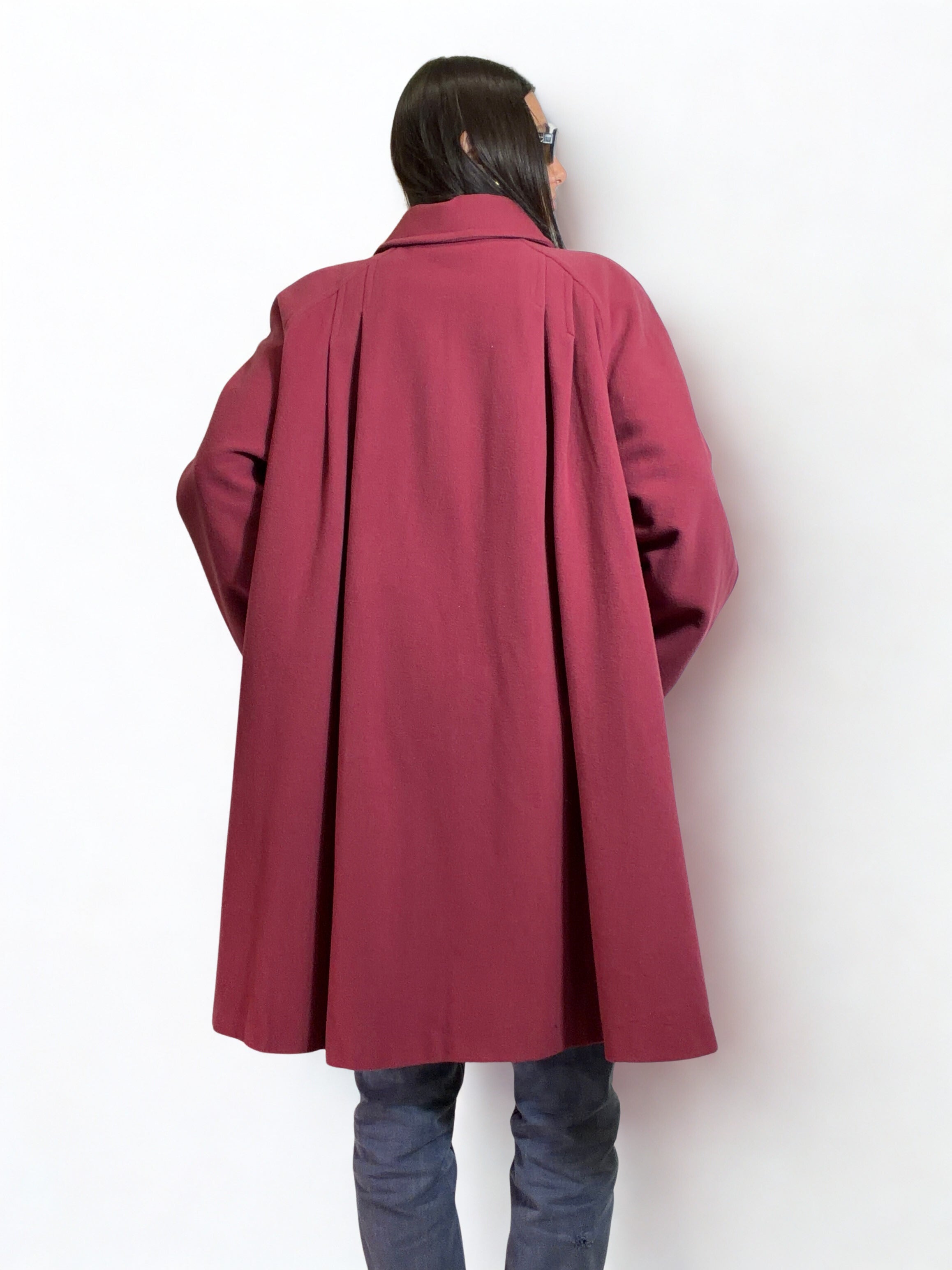 Cappotto Tagliente Magenta Pura Lana Vergine – '90