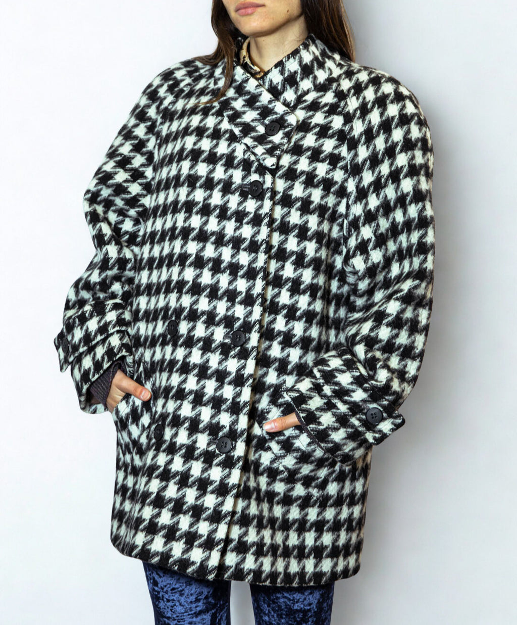 Cappotto pied-de-poule C&A in lana vergine