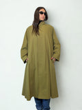 Spolverino Vintage Allegri Impermeabili – Verde Oliva Oversize con Cappuccio