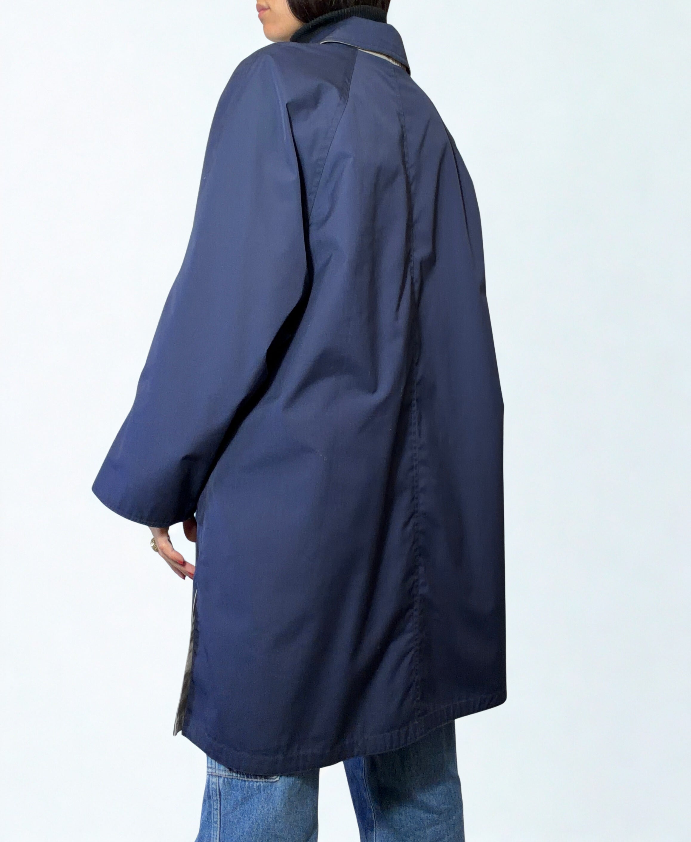 Spolverino Double Face Vintage Grigio & Blu - '90