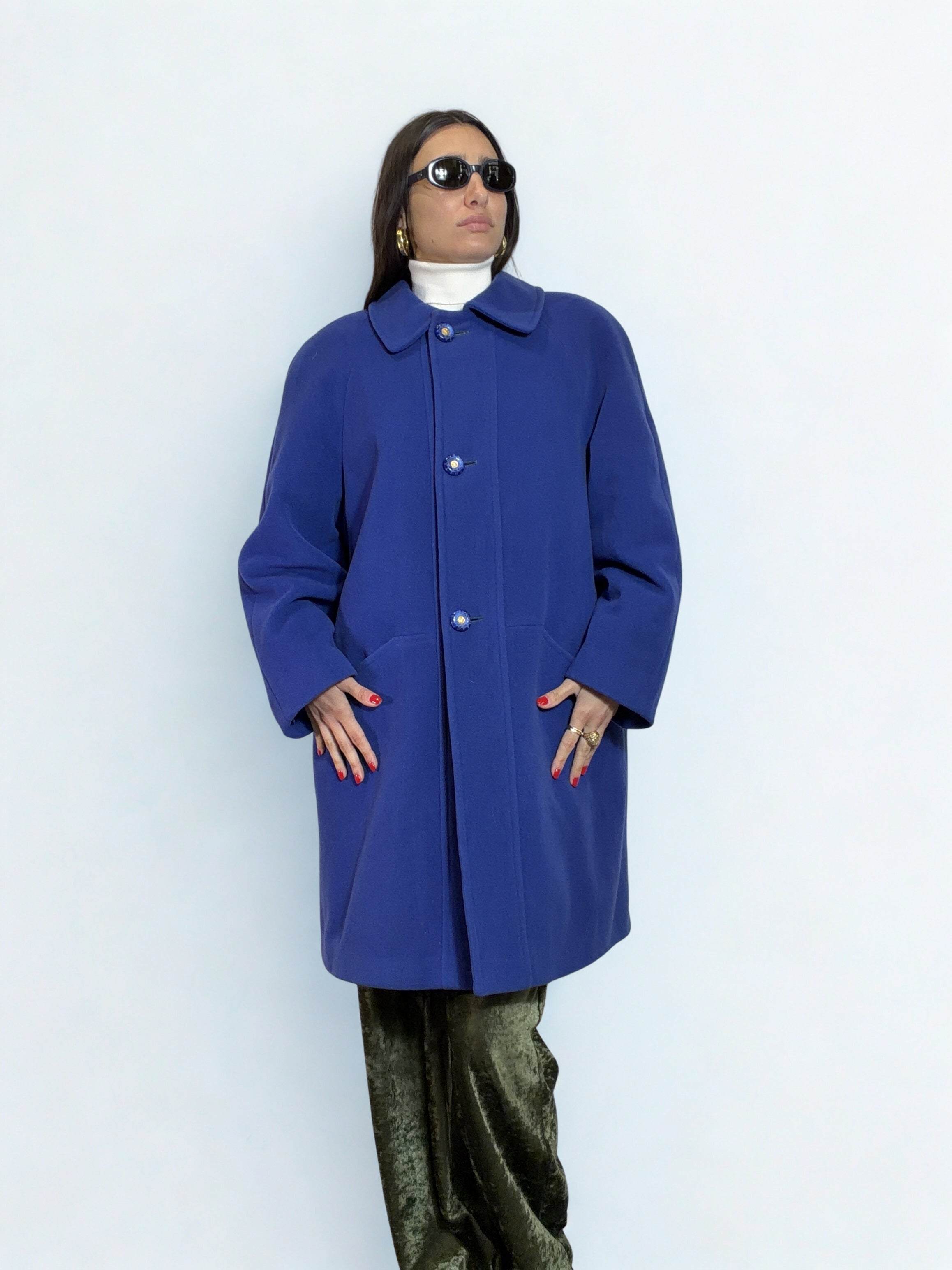 Cappotto Blu Cobalto Avitale (Made in Italy)