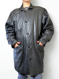 Cappotto Vintage Giorgio Mobiani in Vera Pelle Nera –  Anni ’80
