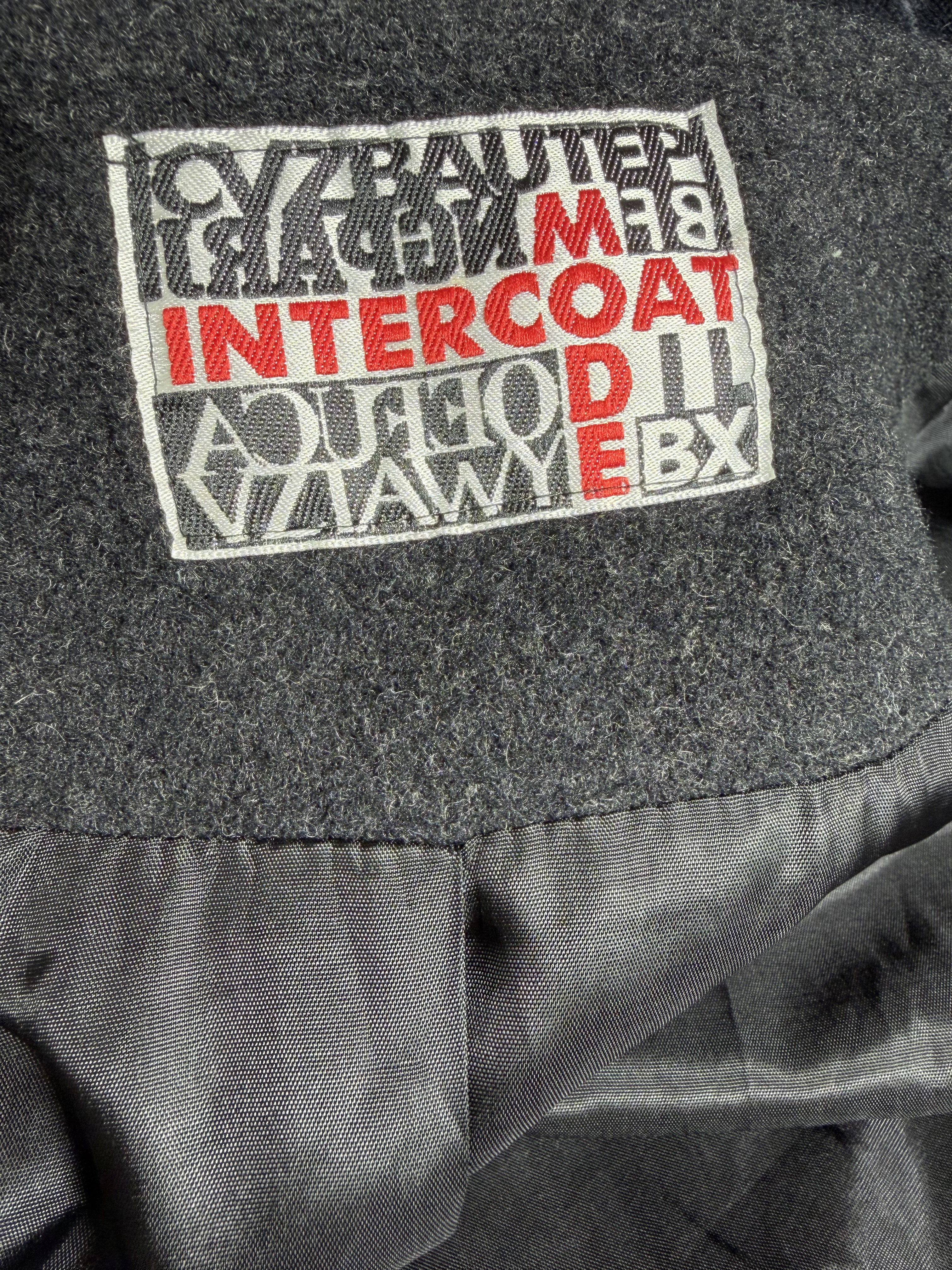 Cappotto Vintage Grigio Antracite con Collo in Velluto – Made in Italy
