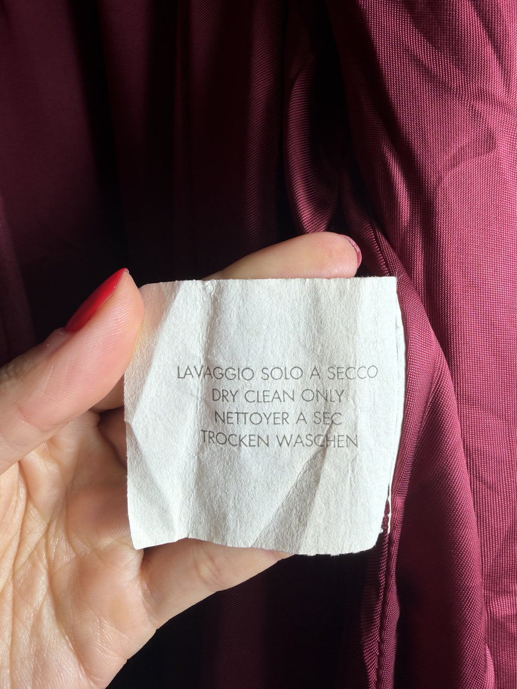 Cappotto Tagliente Magenta Pura Lana Vergine – '90