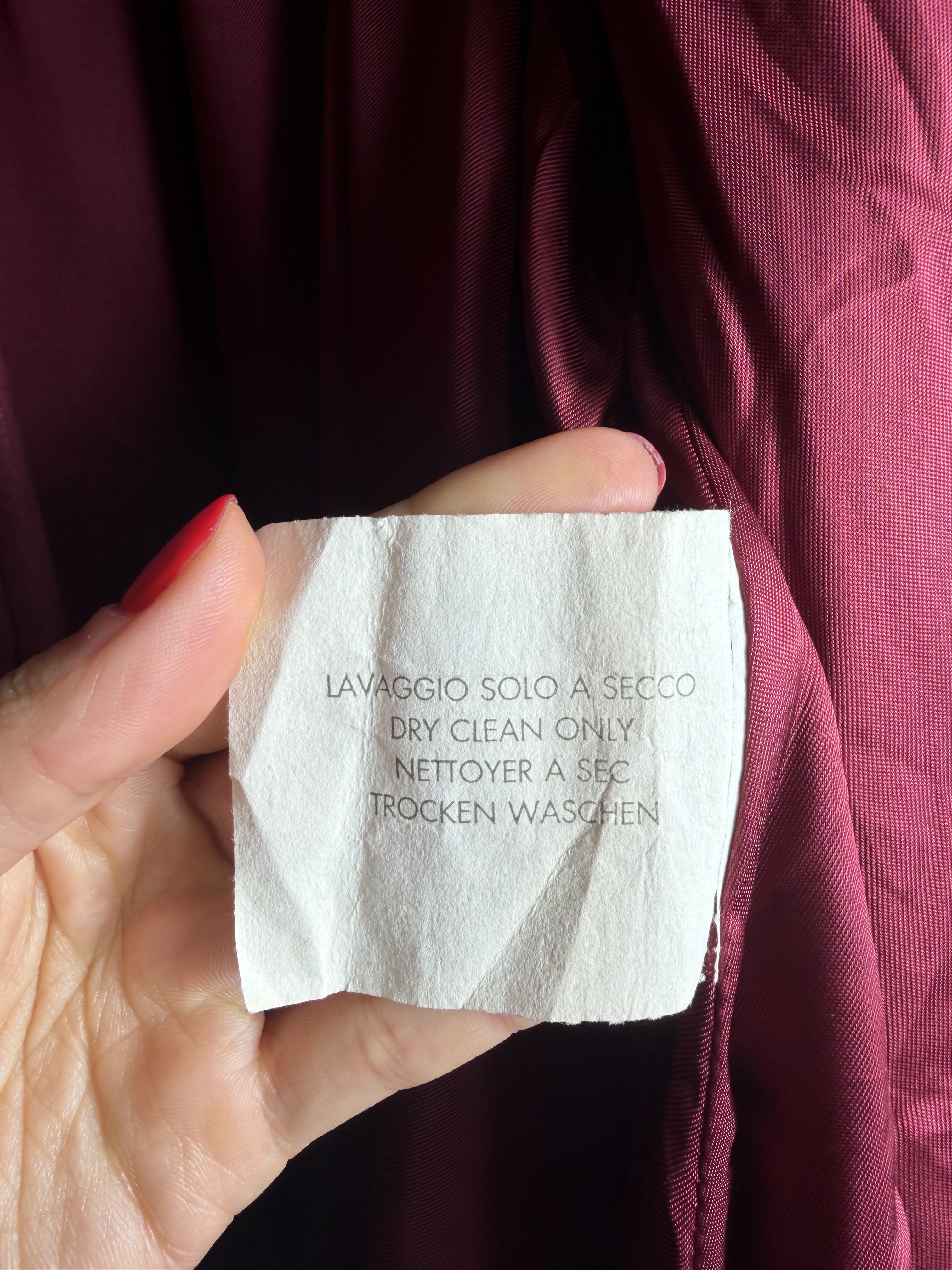 Cappotto Tagliente Magenta Pura Lana Vergine – '90