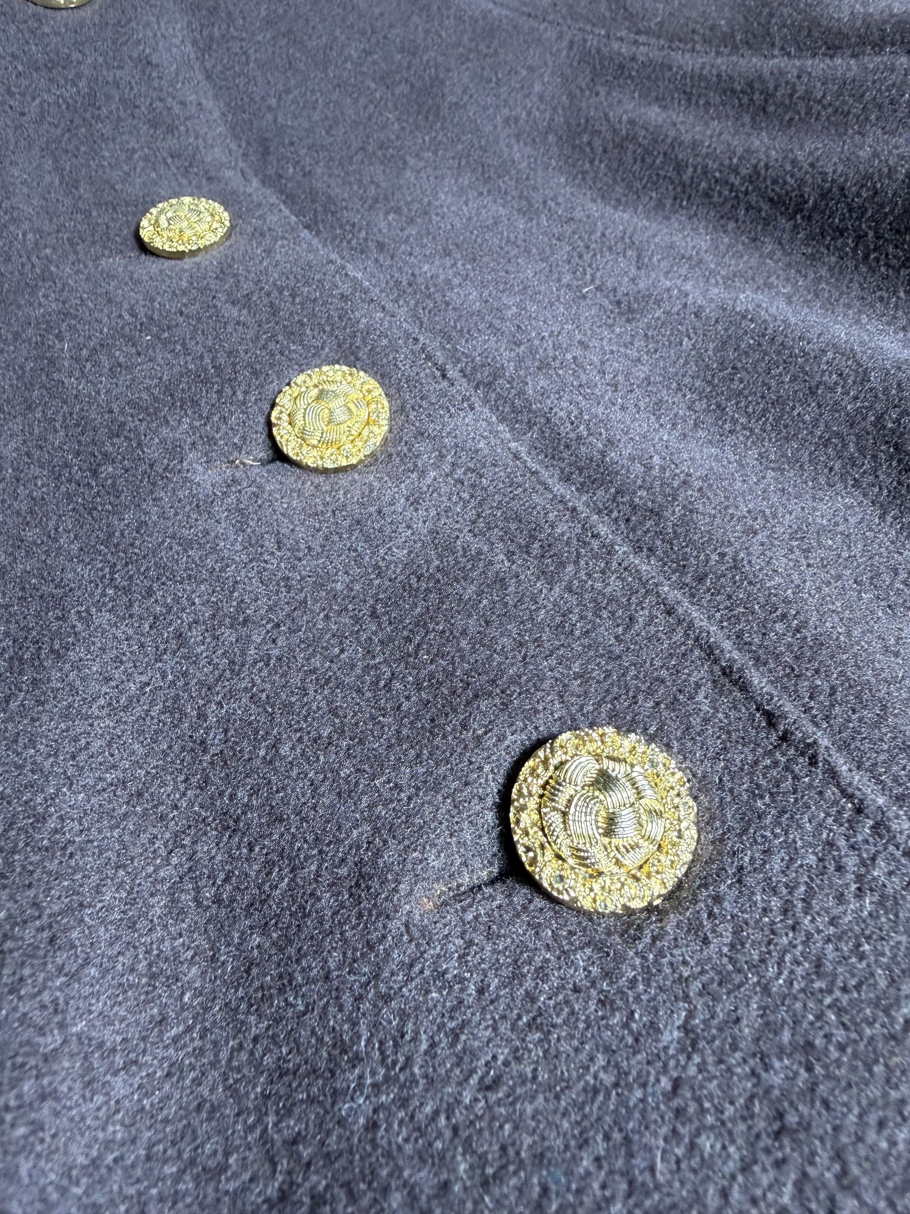 Cappotto Vintage Marrone Cioccolato – Bottoni Oro, Made in Italy - '80