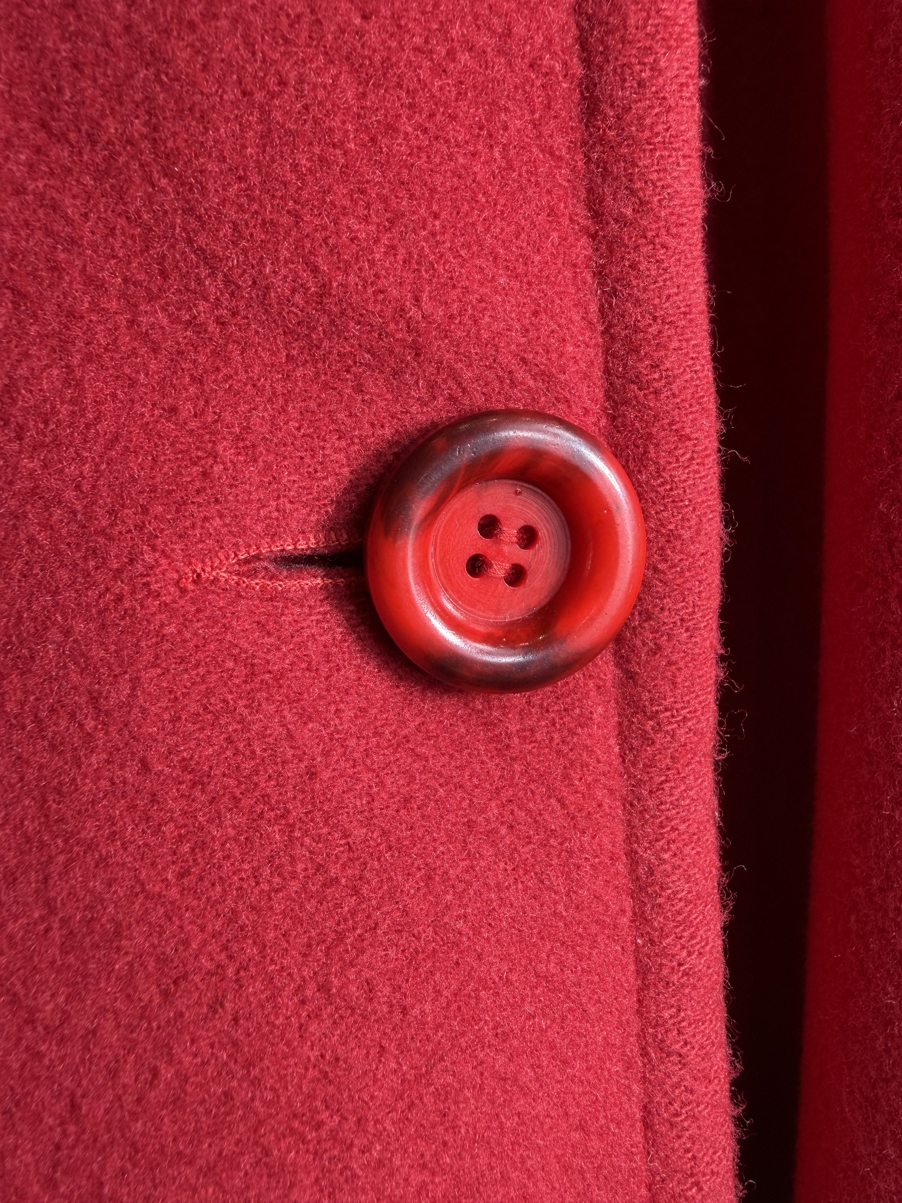 Cappotto Vintage Rosso Anni - '80