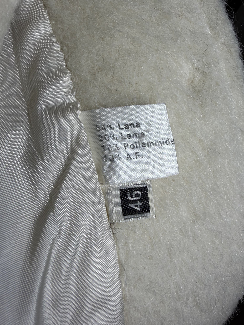 Cappotto Vintage Panna in Lana e Lama – '80