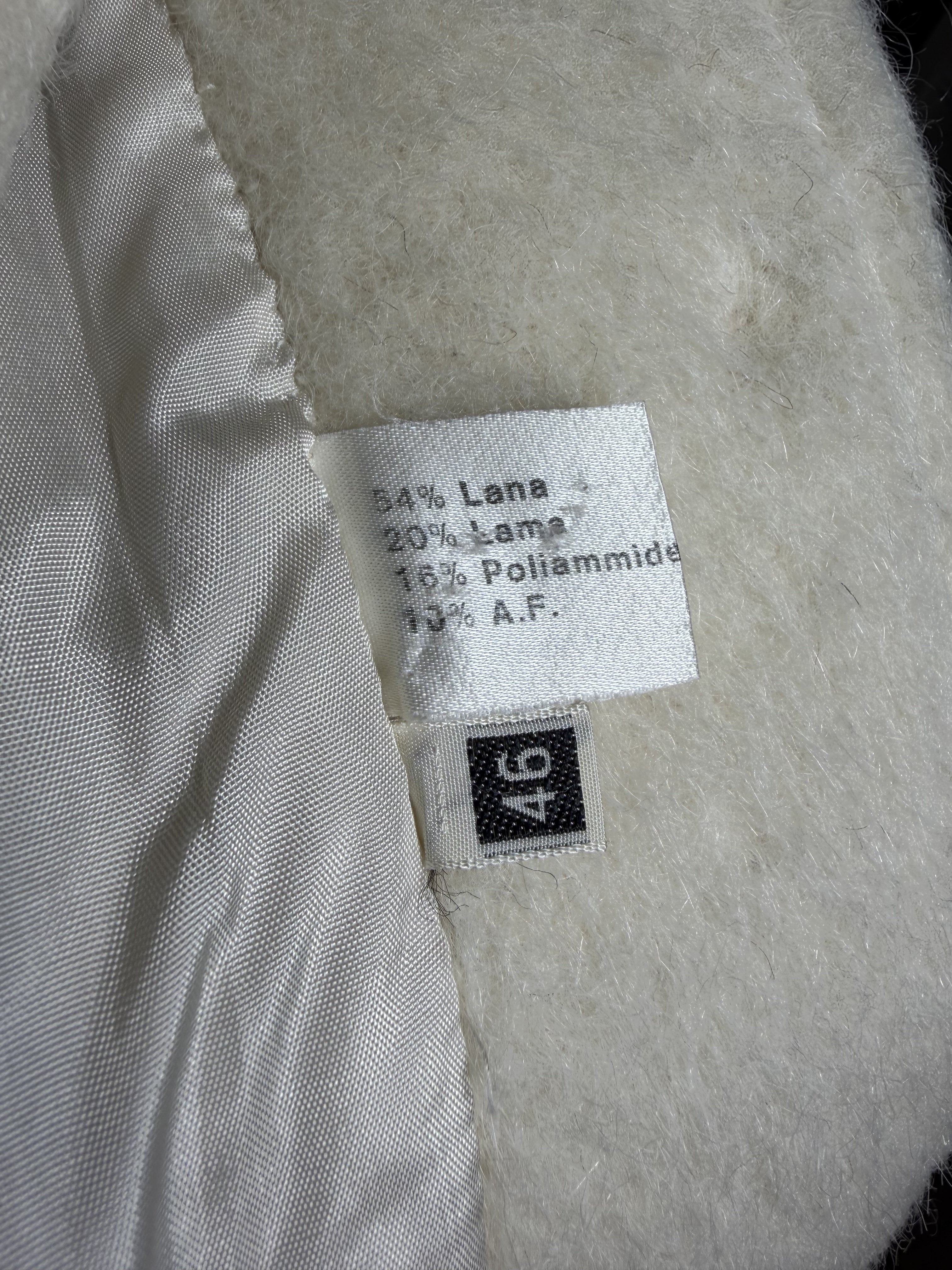 Cappotto Vintage Panna in Lana e Lama – '80