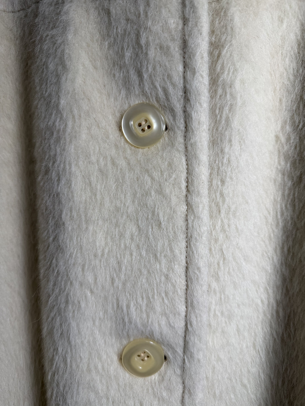 Cappotto Vintage Panna in Lana e Lama – '80