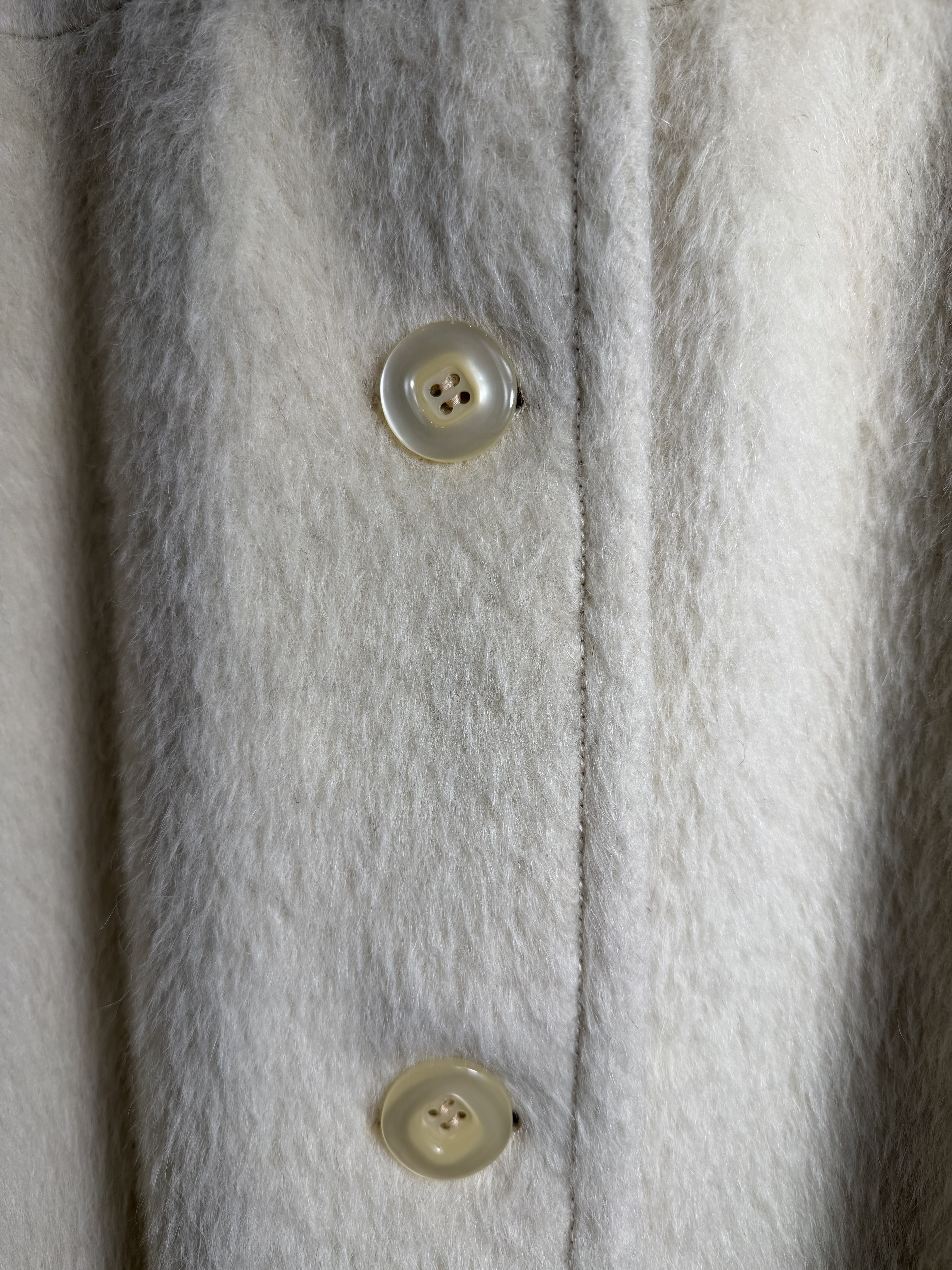 Cappotto Vintage Panna in Lana e Lama – '80