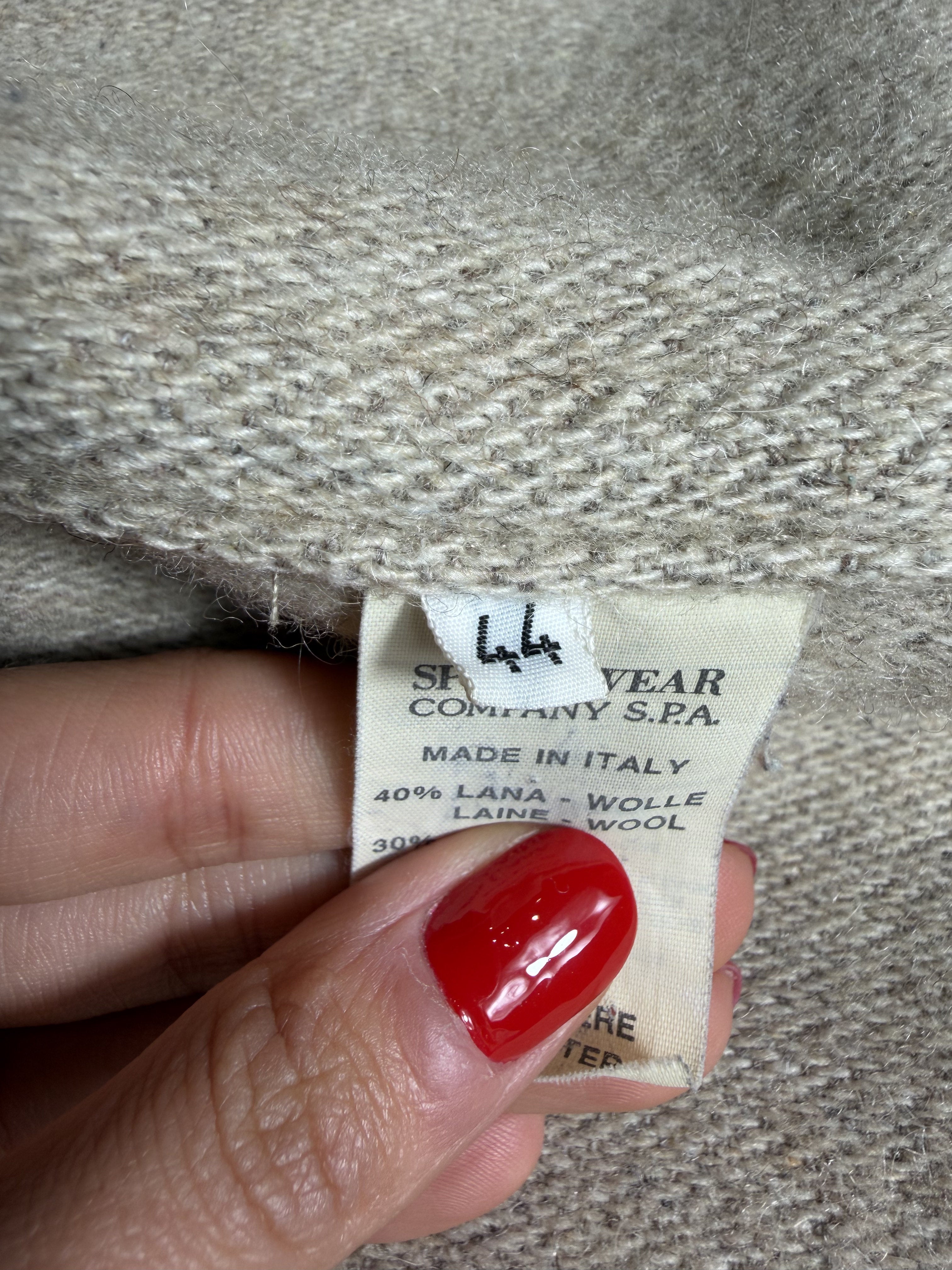 FENDISSIME Vintage – Cappotto in Lana & Alpaca con Cappuccio, Cuciture a Vista (Made in Italy)