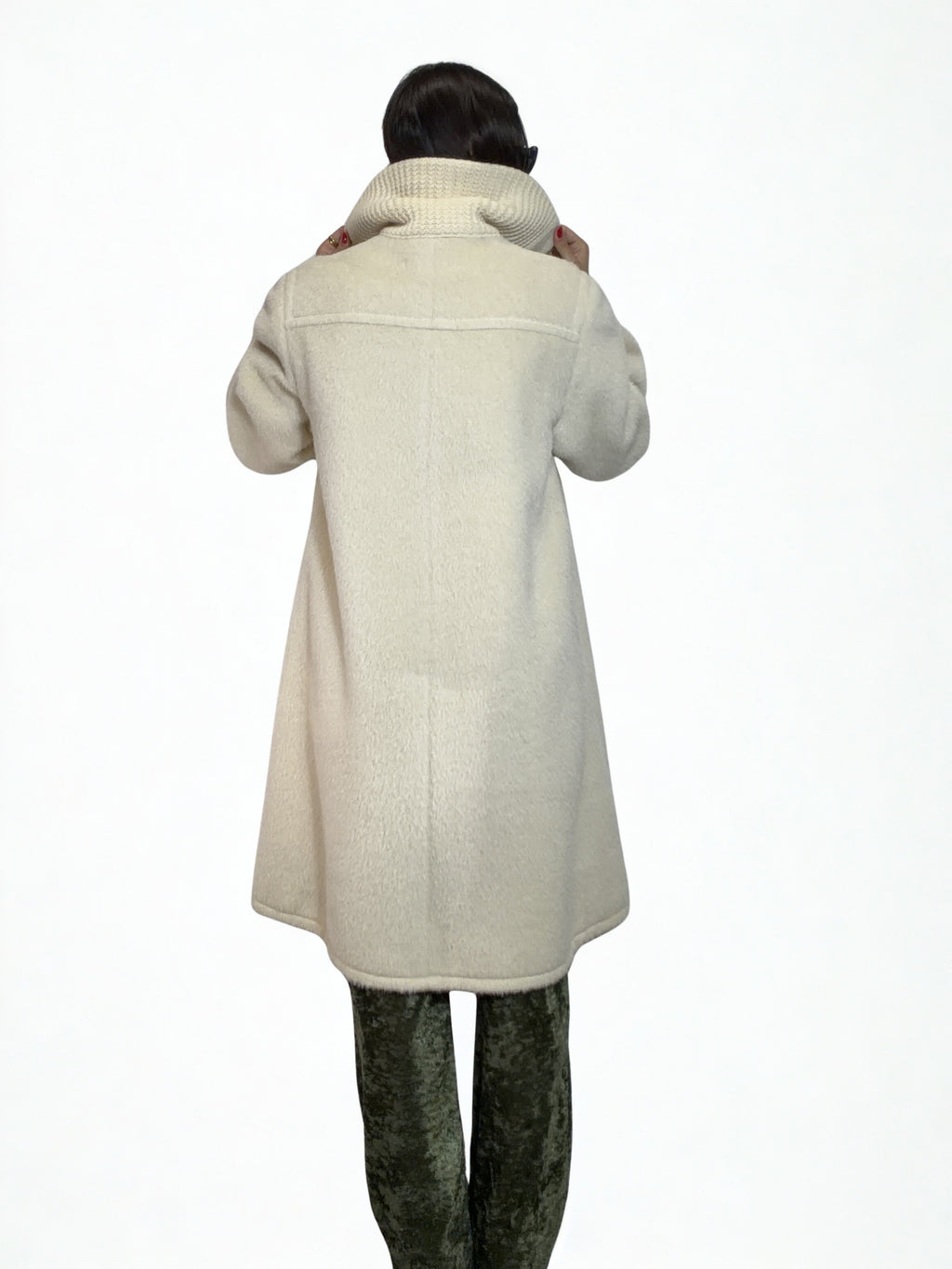 Cappotto Vintage Panna in Lana e Lama – '80