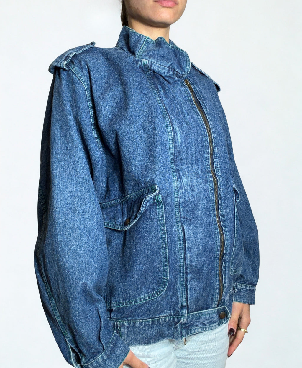 Giacca Baby Cross In Denim – 100% cotone