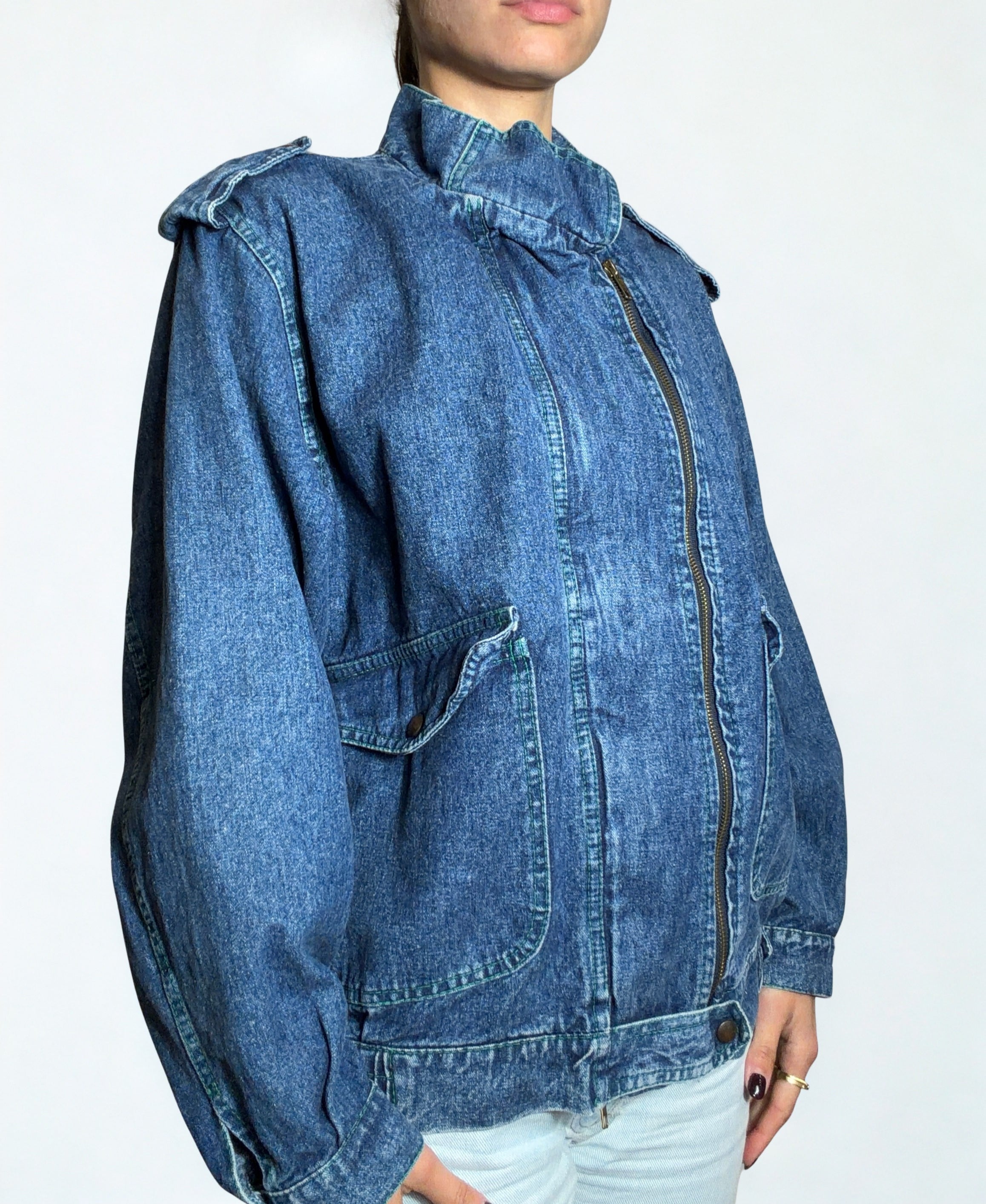 Giacca Baby Cross In Denim – 100% cotone