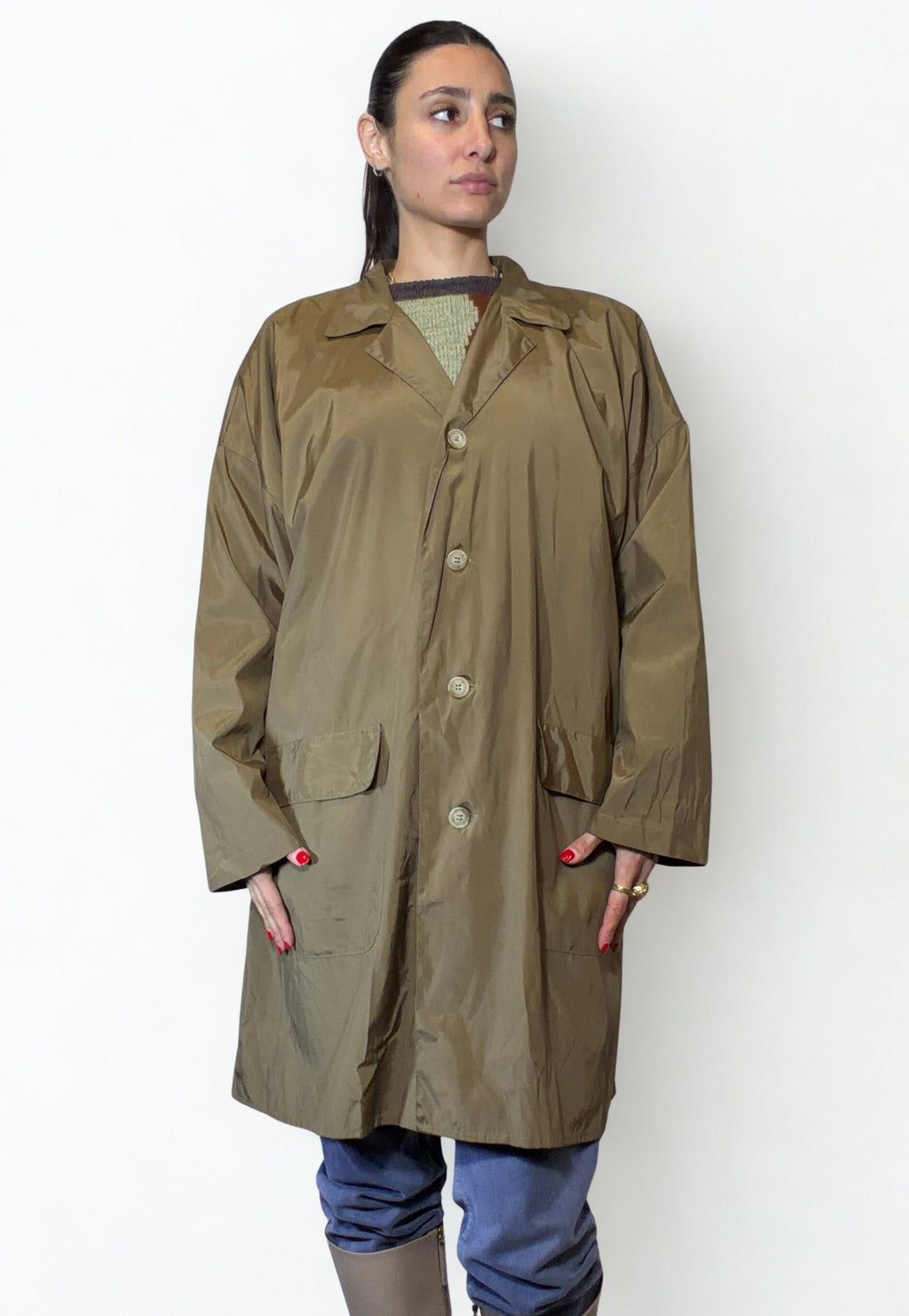 Sara Butti Vintage Raincoat Bronzo-Tortora in Microfibra – Made in Italy