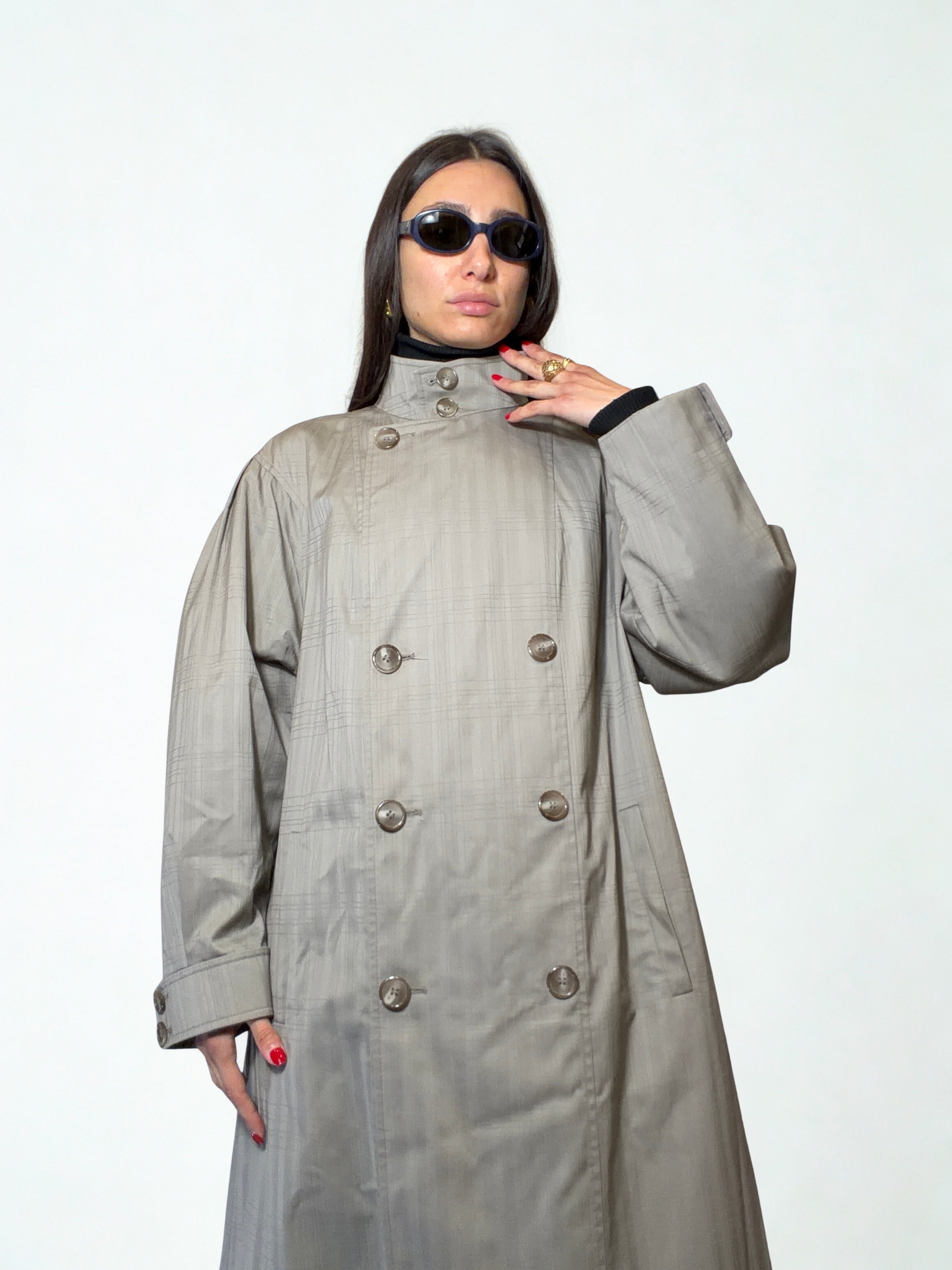 Trench Vintage Lady Adler Tartan Grigio