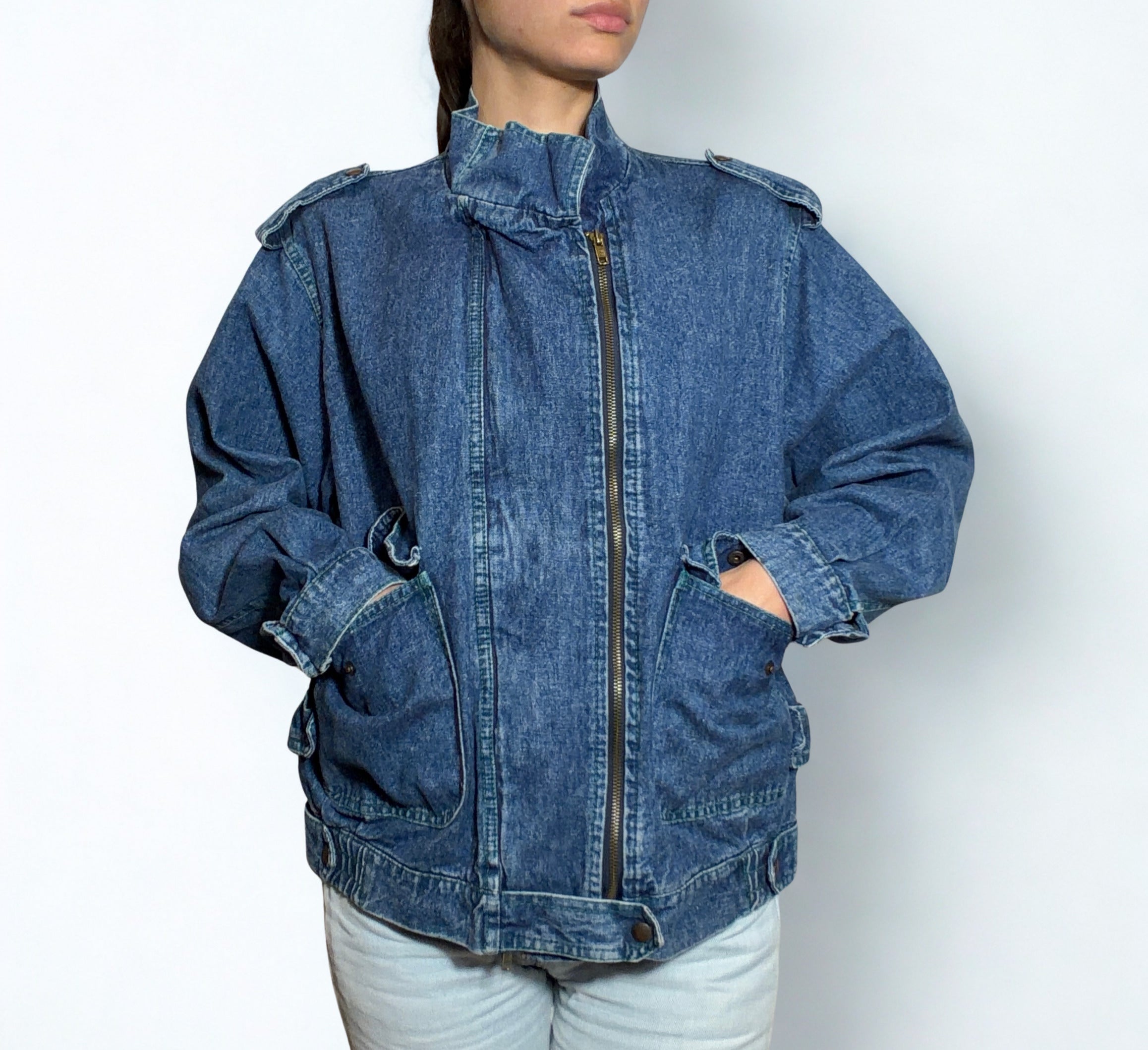 Giacca Baby Cross In Denim – 100% cotone