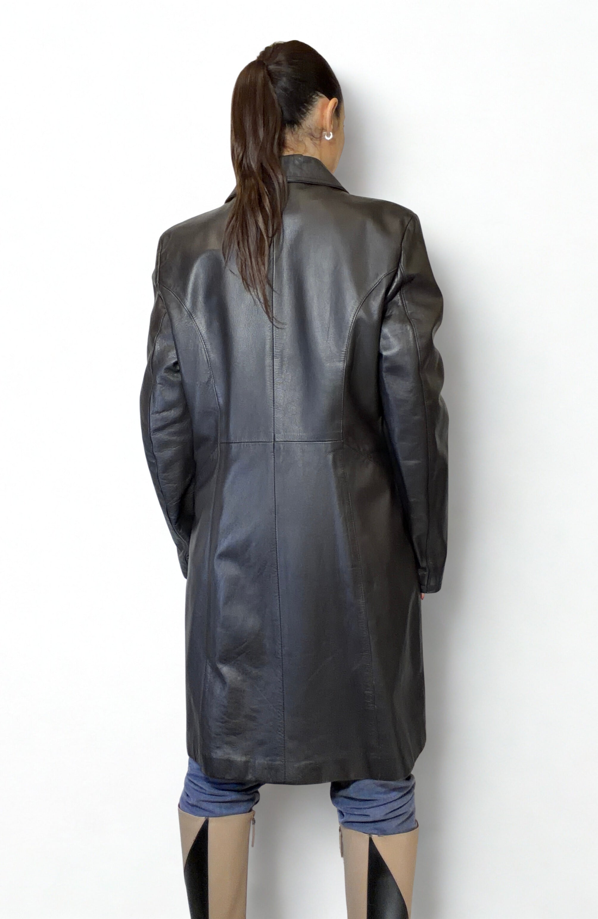 Cappotto Matrix Vintage MDL Manifatture del Lago in Pelle Nera – '90